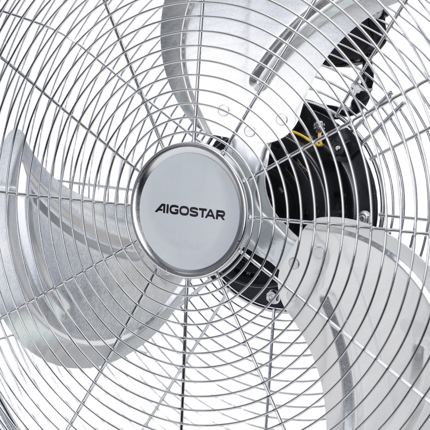 Aigostar - Ventilator de podea 100W/230V Ø 54 cm crom lucios