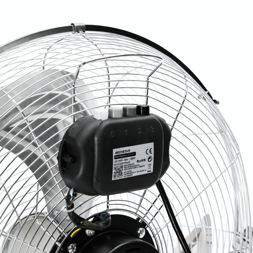 Aigostar - Ventilator de podea 100W/230V Ø 54 cm crom lucios