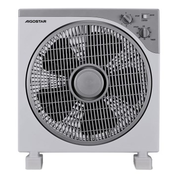 Aigostar - Ventilator de podea 35W/230V d. 30 cm alb/gri