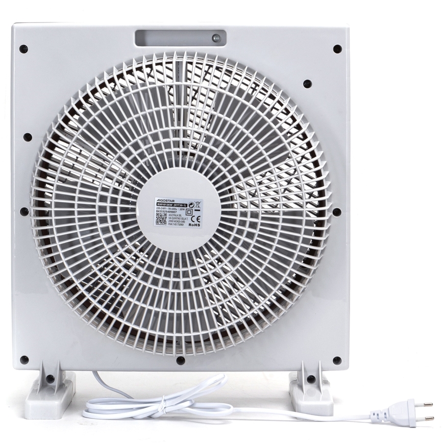 Aigostar - Ventilator de podea 35W/230V d. 30 cm alb/gri