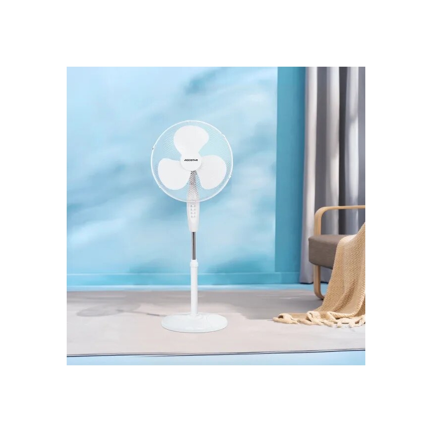 Aigostar - Ventilator de podea 40W/230V, 123 cm, alb