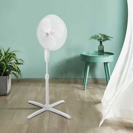 Aigostar - Ventilator de podea 45W/230V Ø 40 cm alb