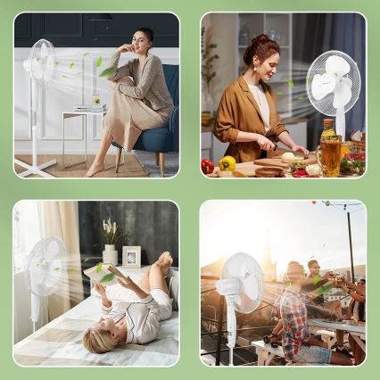 Aigostar - Ventilator de podea 45W/230V Ø 40 cm alb