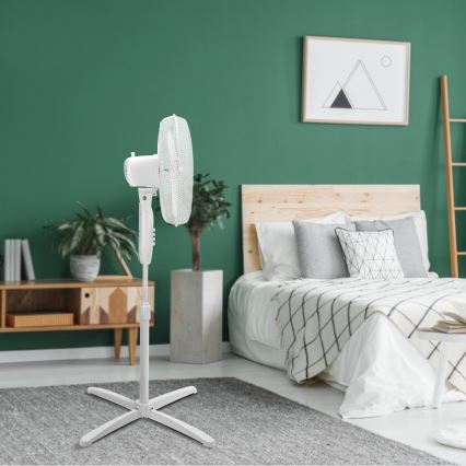 Aigostar - Ventilator de podea 45W/230V Ø 40 cm alb