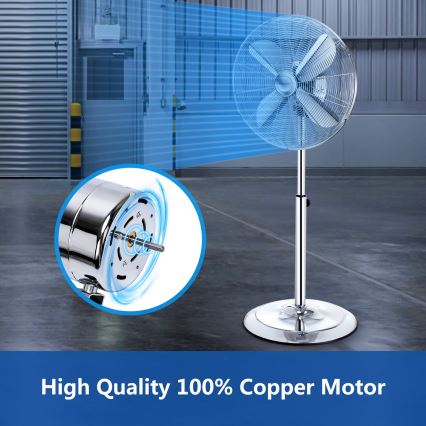 Aigostar - Ventilator de podea 50W/230V diametru 45 cm crom