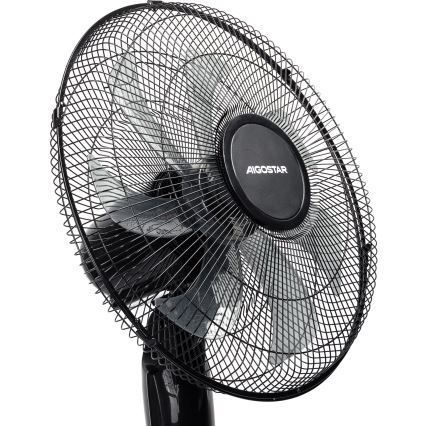 Aigostar - Ventilator de podea 50W/230V 130 cm negru + telecomandă