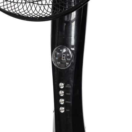 Aigostar - Ventilator de podea 50W/230V 130 cm negru + telecomandă