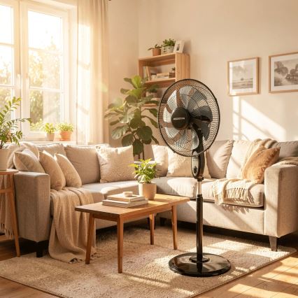 Aigostar - Ventilator de podea 55W/230V 130 cm negru + telecomandă