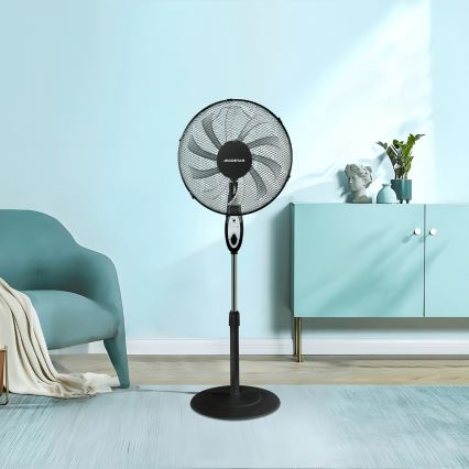 Aigostar - Ventilator de podea 55W/230V 130 cm, negru + telecomandă