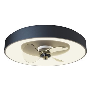 Aigostar - Ventilator de tavan LED dimmabil, 40W/230V, 2700-6500K, 48 cm, cu telecomandă, negru