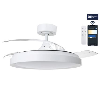Aigostar - Ventilator de tavan LED dimabil, 50W/230V, 2700-6500K, diametru 106 cm, alb + telecomandă