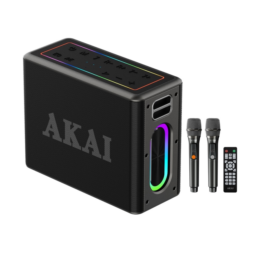 AKAI ABTSW-120 - Boxă portabilă fără fir 80W, baterie 4000 mAh, IPX6, cu 2 microfoane