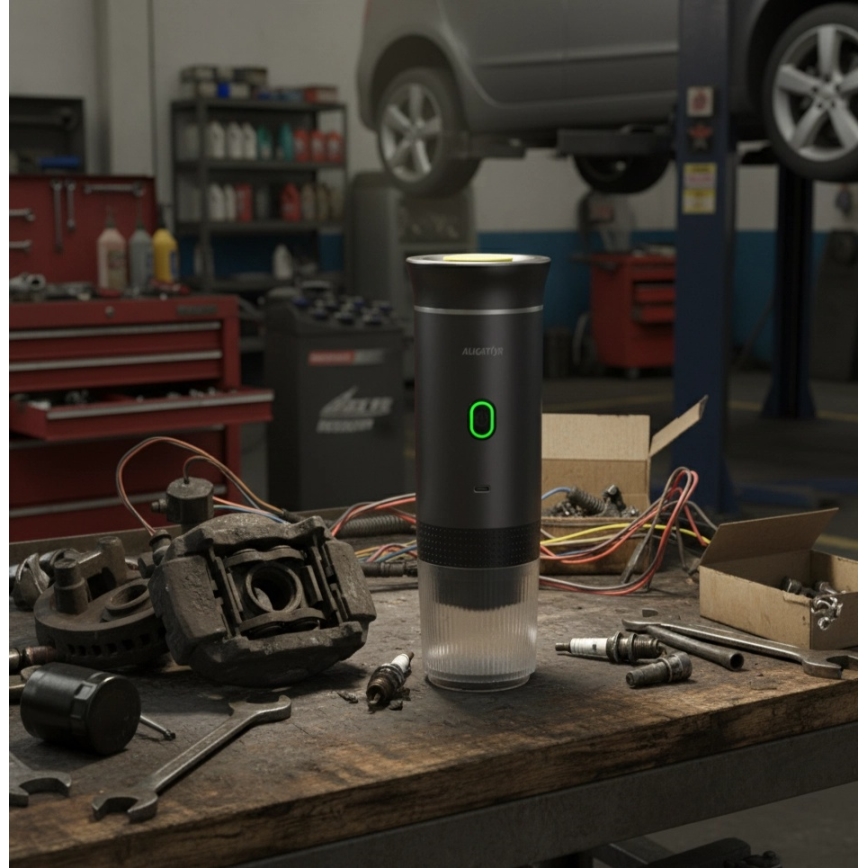 Aligator ACM002 - Cafetieră portabilă reîncărcabilă PortaCaffé 3în1 72W/7500 mAh gri