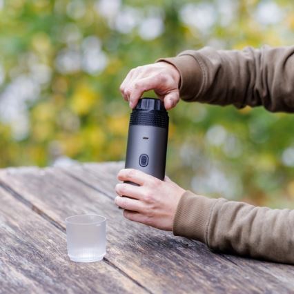 Aligator ACM002 - Cafetieră portabilă reîncărcabilă PortaCaffé 3în1 72W/7500 mAh gri