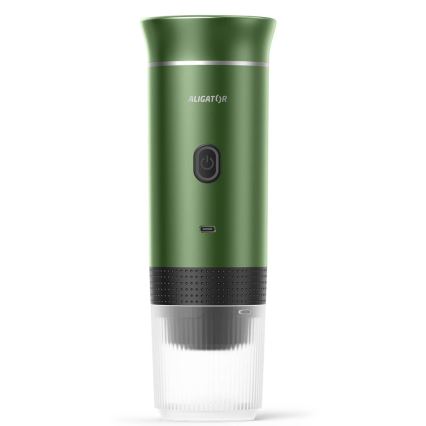 Aligator ACM003 - Cafetieră portabilă reîncărcabilă PortaCaffé 3 în 1, 72 W / 7500 mAh, verde