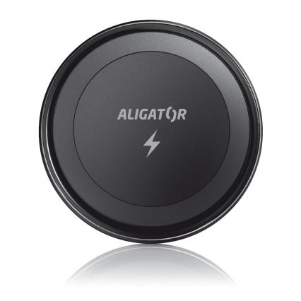Aligator AMS05BK - Suport auto magnetic pentru telefon cu încărcare wireless Qi de 15W și compatibil cu MagSafe, negru