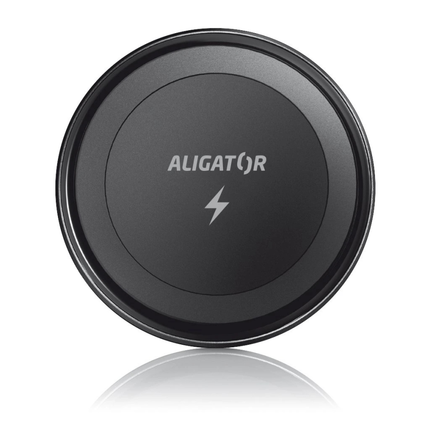 Aligator AMS05BK - Suport auto magnetic pentru telefon cu încărcare wireless Qi de 15W și compatibil cu MagSafe, negru