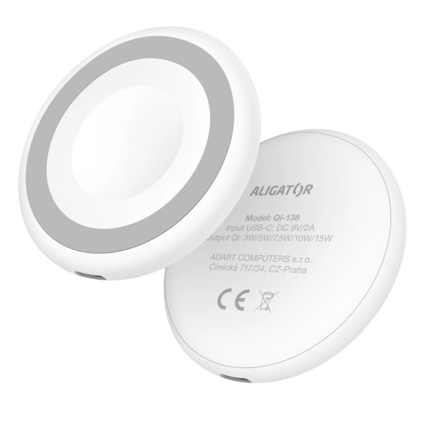 Aligator AMS08WT - Încărcător wireless MagSafe 3 în 1, 15 W, alb