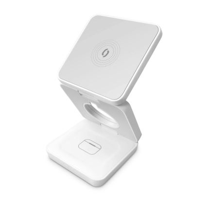 Aligator AMS09WT - Stație de încărcare wireless MagSafe 3-în-1, 15W, albă