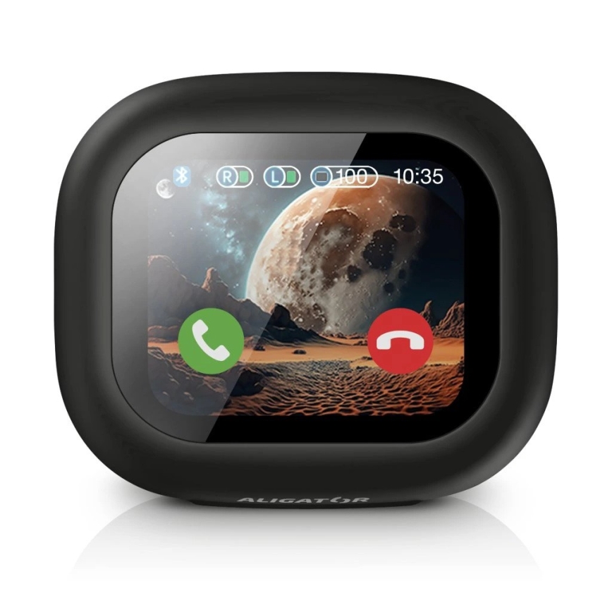 Aligator ATR10BK - Căști wireless 2-în-1 cu traducător integrat Pods Translate, 470 mAh + 2x 40 mAh, negru