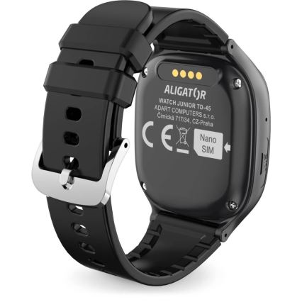 Aligator AW11BK - Ceas inteligent Watch Junior 2, 450 mAh, IP67, Wi-Fi, negru