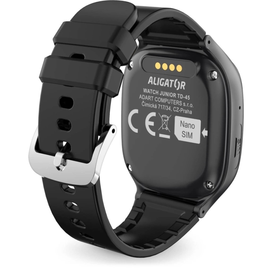 Aligator AW11BK - Ceas inteligent Watch Junior 2, 450 mAh, IP67, Wi-Fi, negru