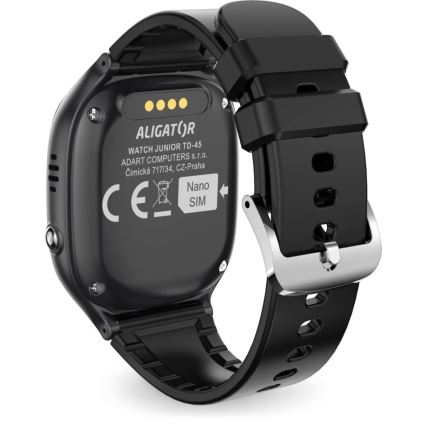 Aligator AW11BK - Ceas inteligent Watch Junior 2, 450 mAh, IP67, Wi-Fi, negru