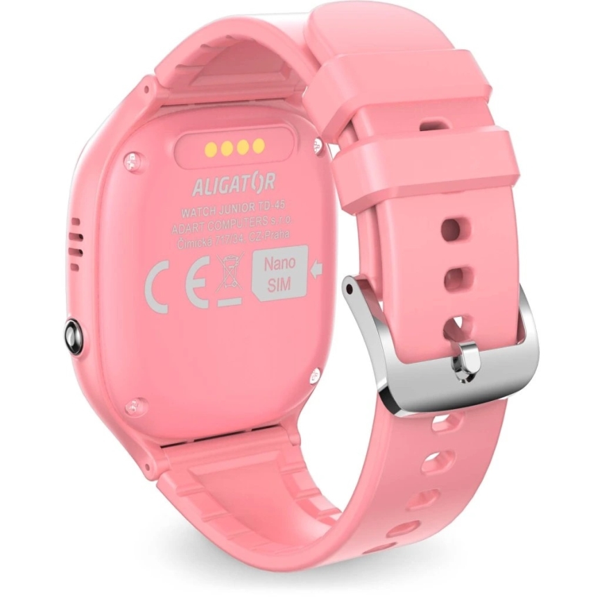 Aligator AW11PK Watch Junior 2 - ceas inteligent, 450 mAh, IP67, Wi-Fi, roz