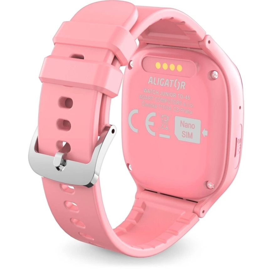 Aligator AW11PK Watch Junior 2 - ceas inteligent, 450 mAh, IP67, Wi-Fi, roz
