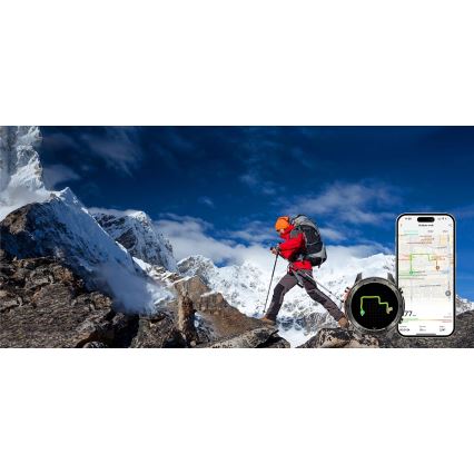 Aligator AW12BK - Ceas inteligent GPS, baterie 500 mAh, IP69K, negru