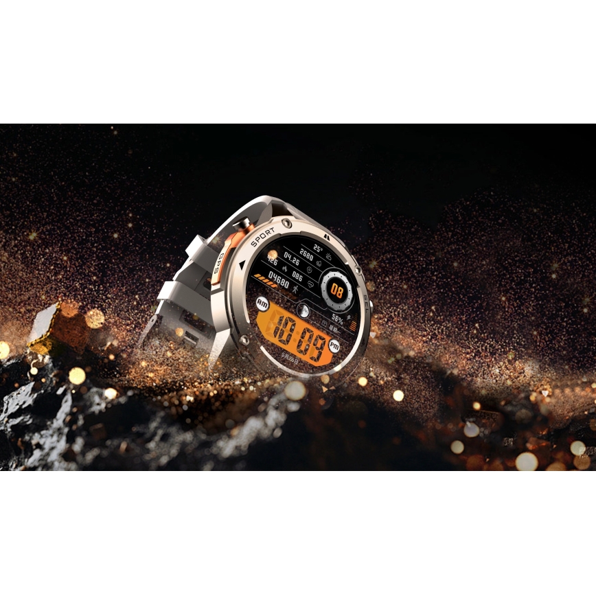 Aligator AW12SR - Ceas smartwatch GPS, 500 mAh, IP69K, argintiu