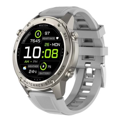 Aligator AW12SR - Ceas smartwatch GPS, 500 mAh, IP69K, argintiu