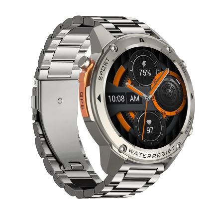 Aligator AW12SR - Ceas smartwatch GPS, 500 mAh, IP69K, argintiu