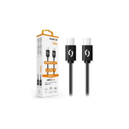Aligator DATKP46 - cablu USB-C la USB-C, Power Delivery 100W, 1,5 m, negru