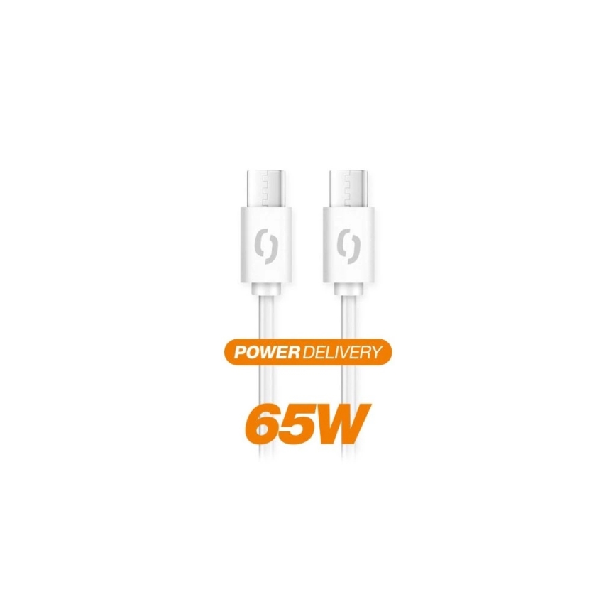 Aligator DATKP49 - Cablu USB USB-C la USB-C, Power Delivery 65 W, 1,5 m, alb