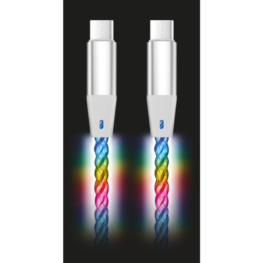 Aligator DATKP62 - cablu USB-C la USB-C cu iluminare LED, Power Delivery 65 W, 1,2 m