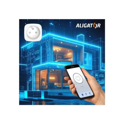 Aligator WAL001 - Priză inteligentă 3680 W / 230 V / Tip E / 16 A / Wi-Fi Tuya