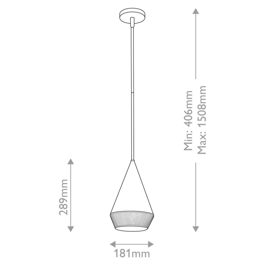 Alora Mood - Pendul pe tijă DAPHNE, 1xE27/60W/230V, Ø 18,1 cm, negru/maro