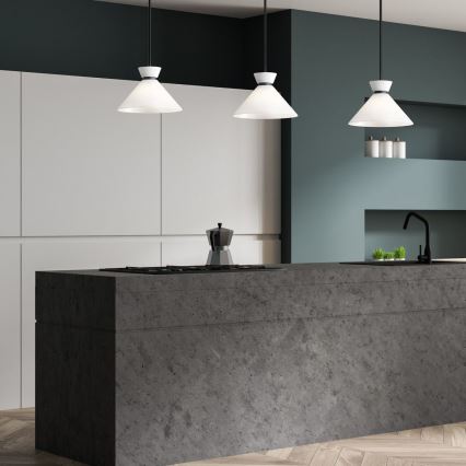 Alora Mood - Lustru pe tijă HALSTON, 1xE27/60W/230V, negru