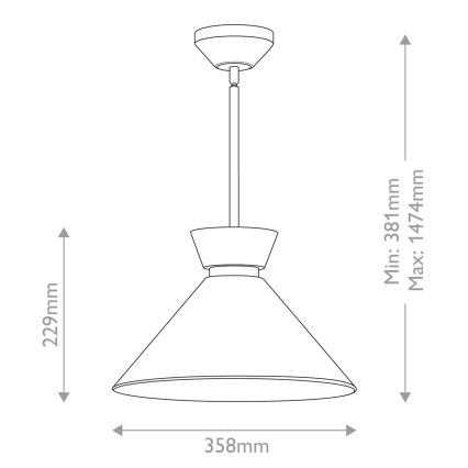 Alora Mood - Lustră cu tijă HALSTON 1xE27/60W/230V aurie