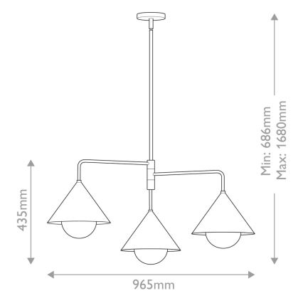 Alora Mood - Candelabru cu tijă REMYCK 3xE27/60W/230V auriu