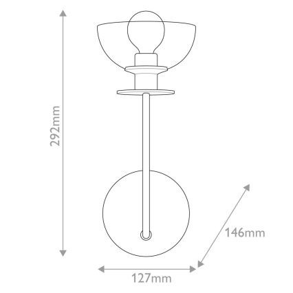 Alora Mood SYLVIA - Aplică de perete 1xE14/40W/230V, aurie