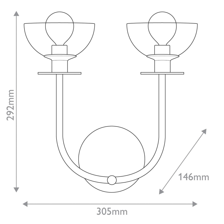 Alora Mood - Aplica de perete SYLVIA 2xE14/40W/230V aurie