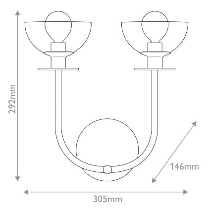 Alora Mood - Aplică de perete SYLVIA 2xE14/40W/230V negru