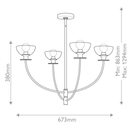 Alora Mood - Lustră pe tijă SYLVIA 4xE14/40W/230V aurie