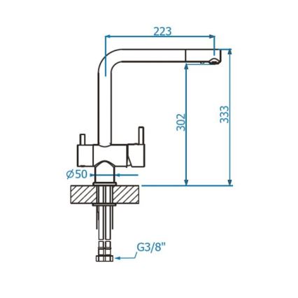 ALVEBaterie de chiuvetă ALVEUS 1139808 AGUILA 33,3 cm negru