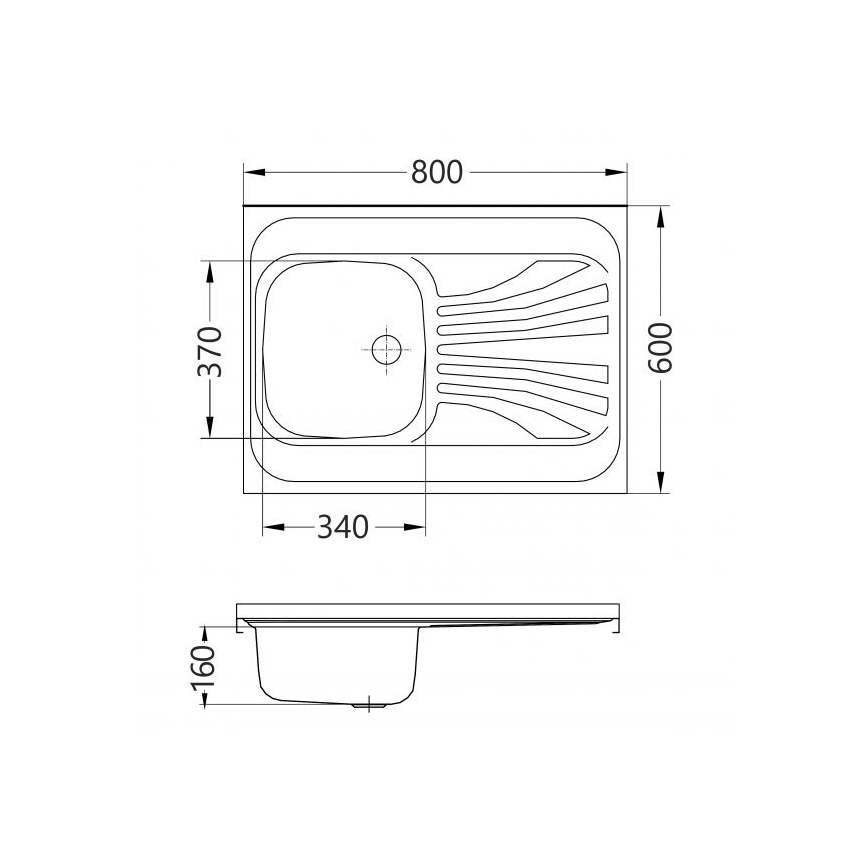 ALVEUS 1095618 - Chiuvetă de bucătărie CLASSIC 80x60 cm inox satinat, fără margine, reversibilă