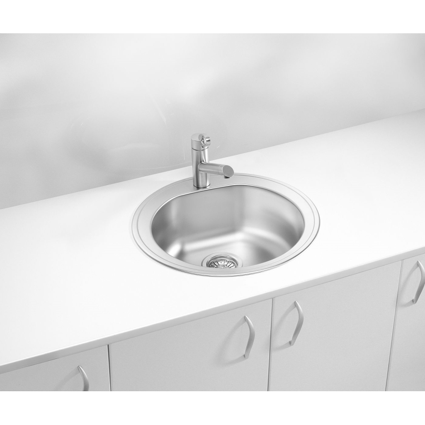 ALVEUS 1116756 - Chiuvetă de bucătărie FORM Ø 51 cm, inox satinat, adâncime 18,5 cm