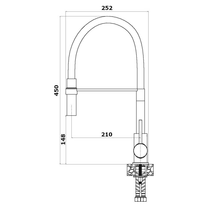 ALVEUS 1129024 - Baterie pentru chiuvetă cu braț flexibil ELIA 45 cm crom lucios/negru