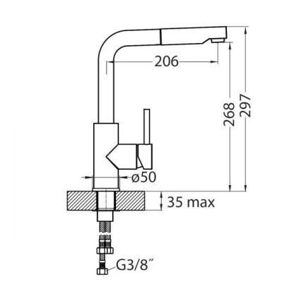 ALVEUS 1135365 - Baterie pentru chiuvetă cu duș extractibil SARA 29,7 cm crom lucios